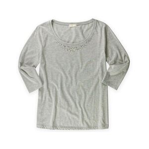 Melrose Chic Womens Juniors Solid Embellished T-Shirt, NWT